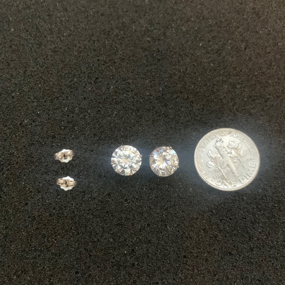 Cubic Zirconia Studs. Medium size.
